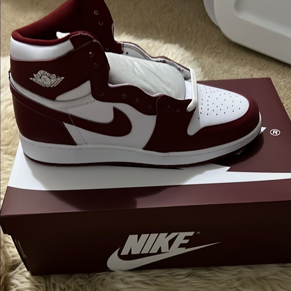 Nike Burgundy and White High-Top Sneakers - Picture 2 of 3